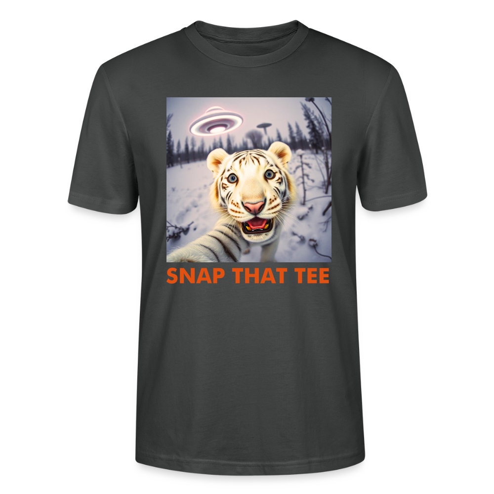 Arctic Signal Detected T-Shirt – White Tiger UFO Selfie Shirt – Snap That TeeT-shirt bio Unisexe - charbon