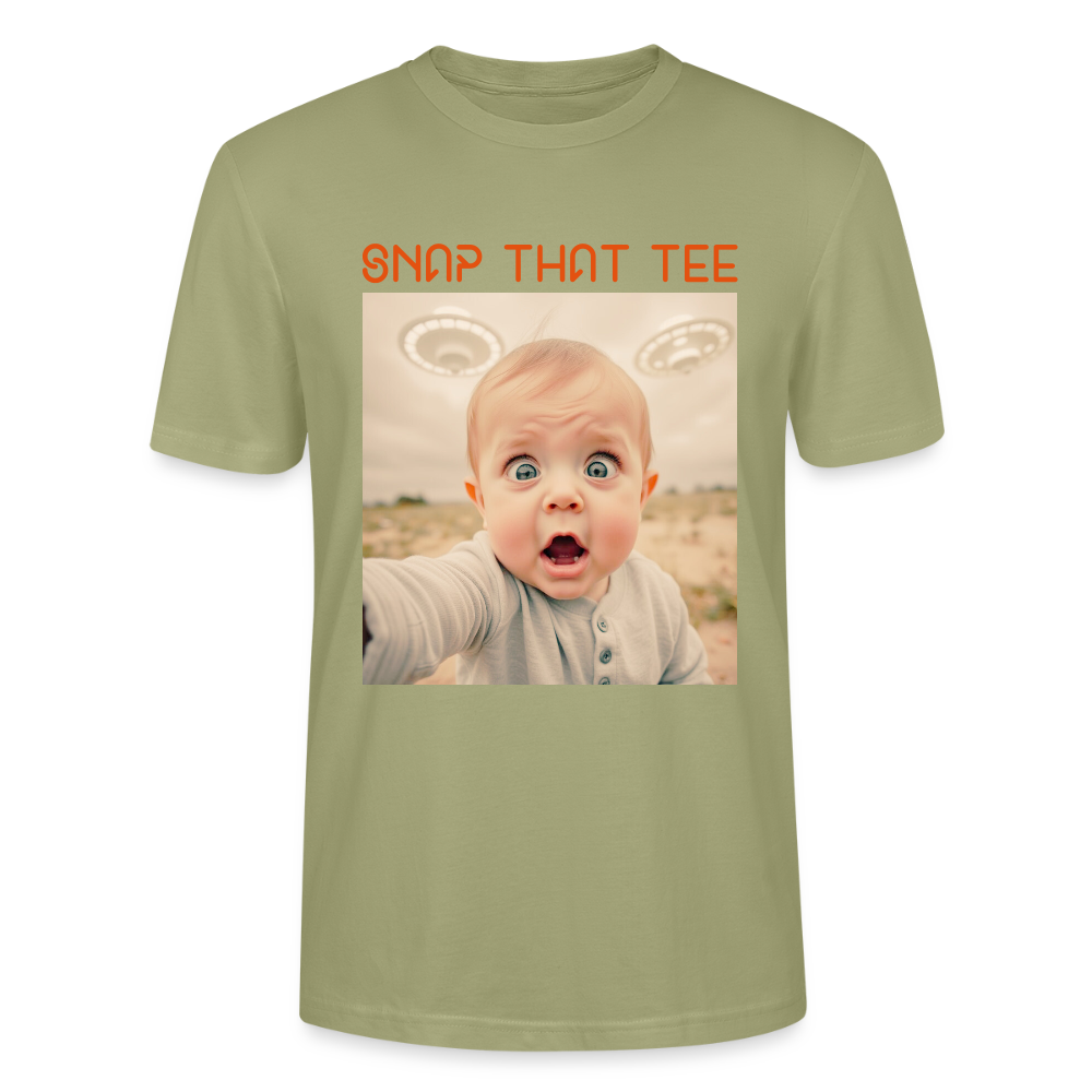 Beam Me Up, Baby ! T-shirt bio Unisexe - Snap that tee - vert brouillard