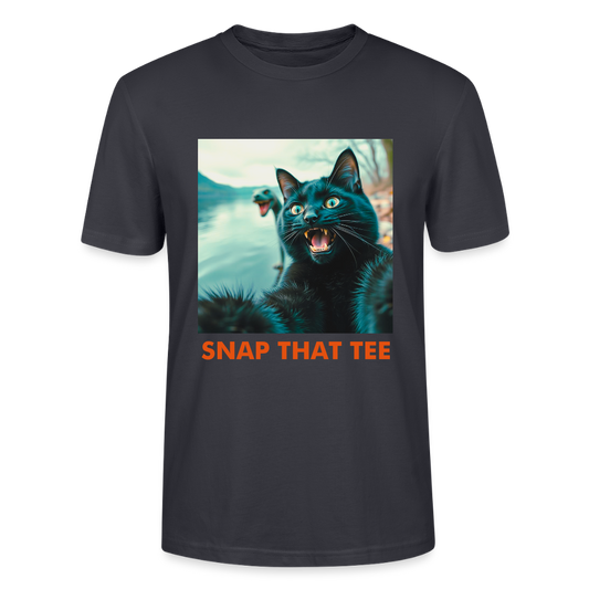 Cryptid Cat - T-shirt bio Unisexe - Snap that tee - bleu gris foncé