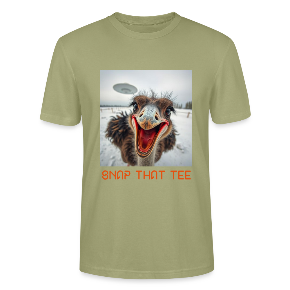 Ostrich Abduction - T-shirt bio Unisexe - Snap that tee - vert brouillard