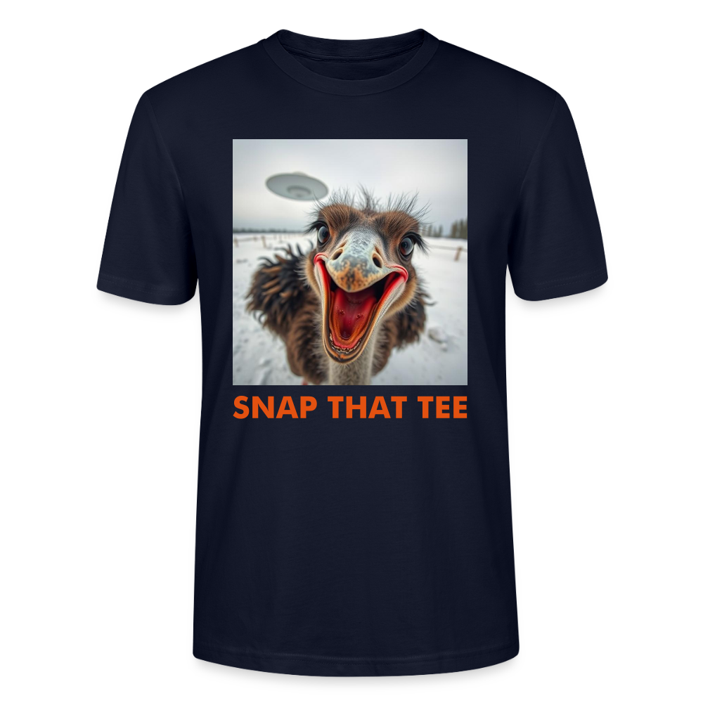 Ostrich Abduction - T-shirt bio Unisexe - Snap that tee - marine