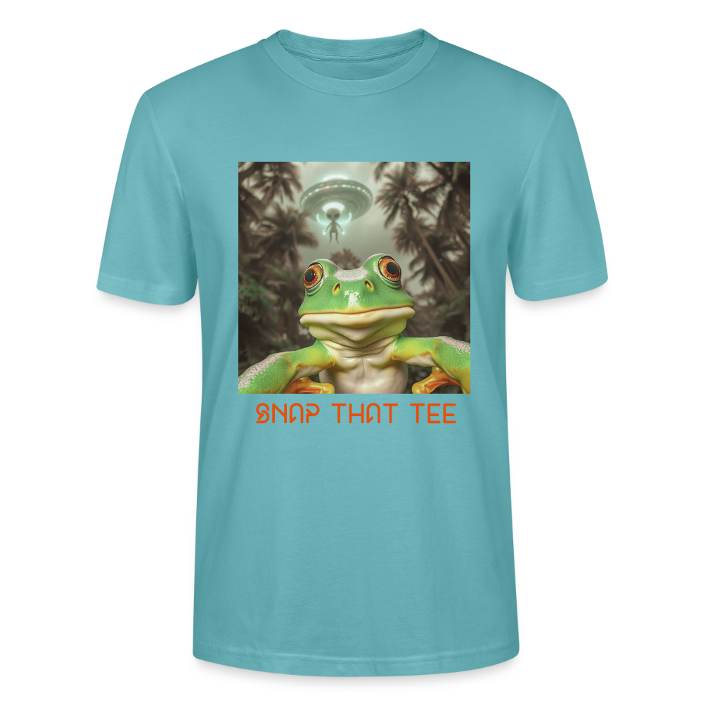 Leap of the Unknown - T-shirt bio  Unisexe - Snap that tee - turquoise pastel