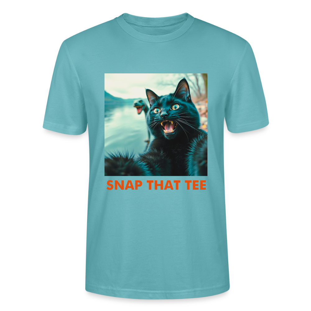 Cryptid Cat - T-shirt bio Unisexe - Snap that tee - turquoise pastel