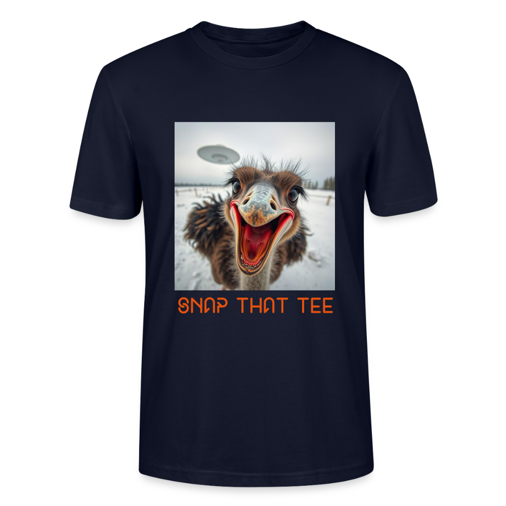 Ostrich Abduction - T-shirt bio Unisexe - Snap that tee - marine
