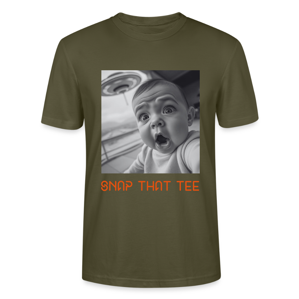 Diapers & UFOs - T-shirt bio  Unisexe - Snap that tee - kaki