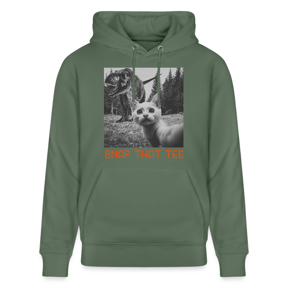 Pawassic Park- Sweat à capuche bio Unisexe -Snap that tee - vert sapin