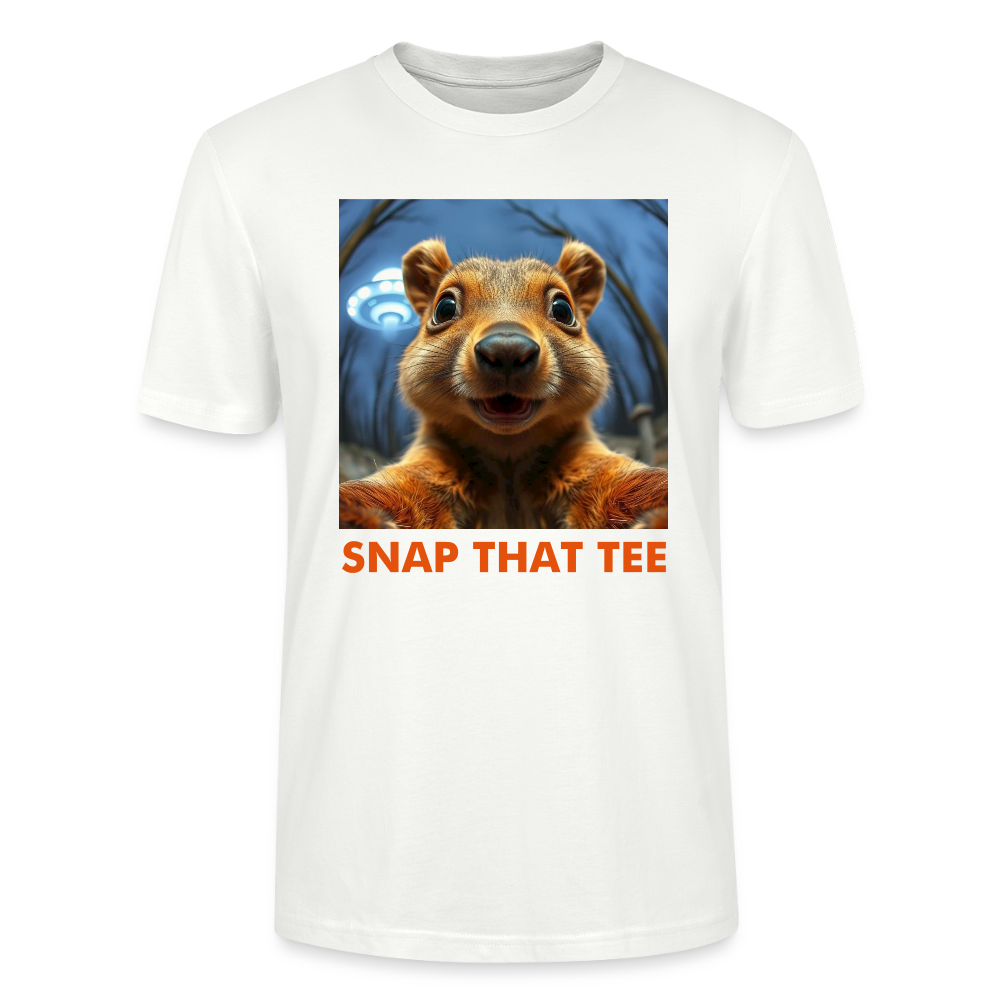 Squirrel Signal Detected T-Shirt – Funny UFO Squirrel Selfie Shirt  – Snap That Tee - blanc
