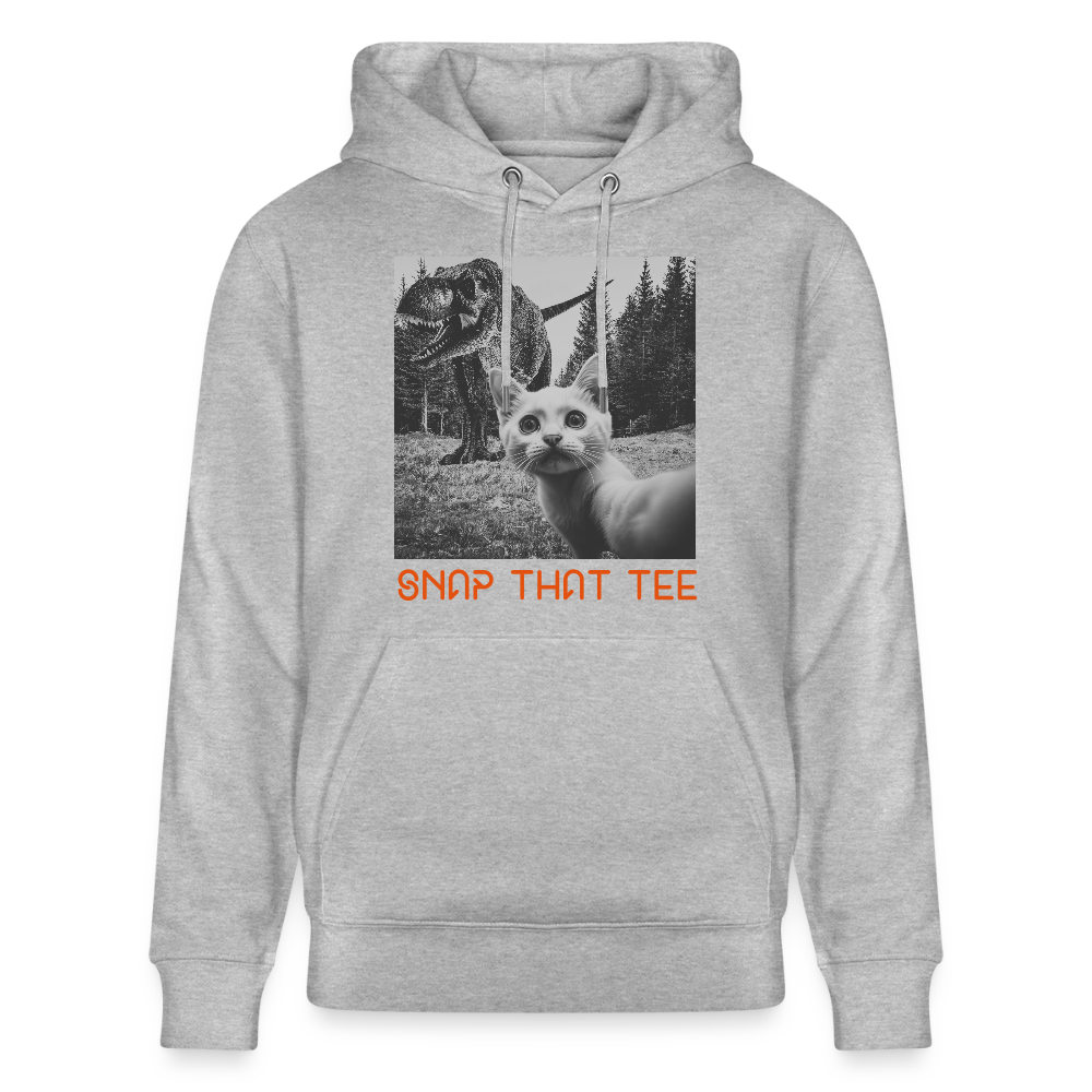 Pawassic Park- Sweat à capuche bio Unisexe -Snap that tee - gris chiné