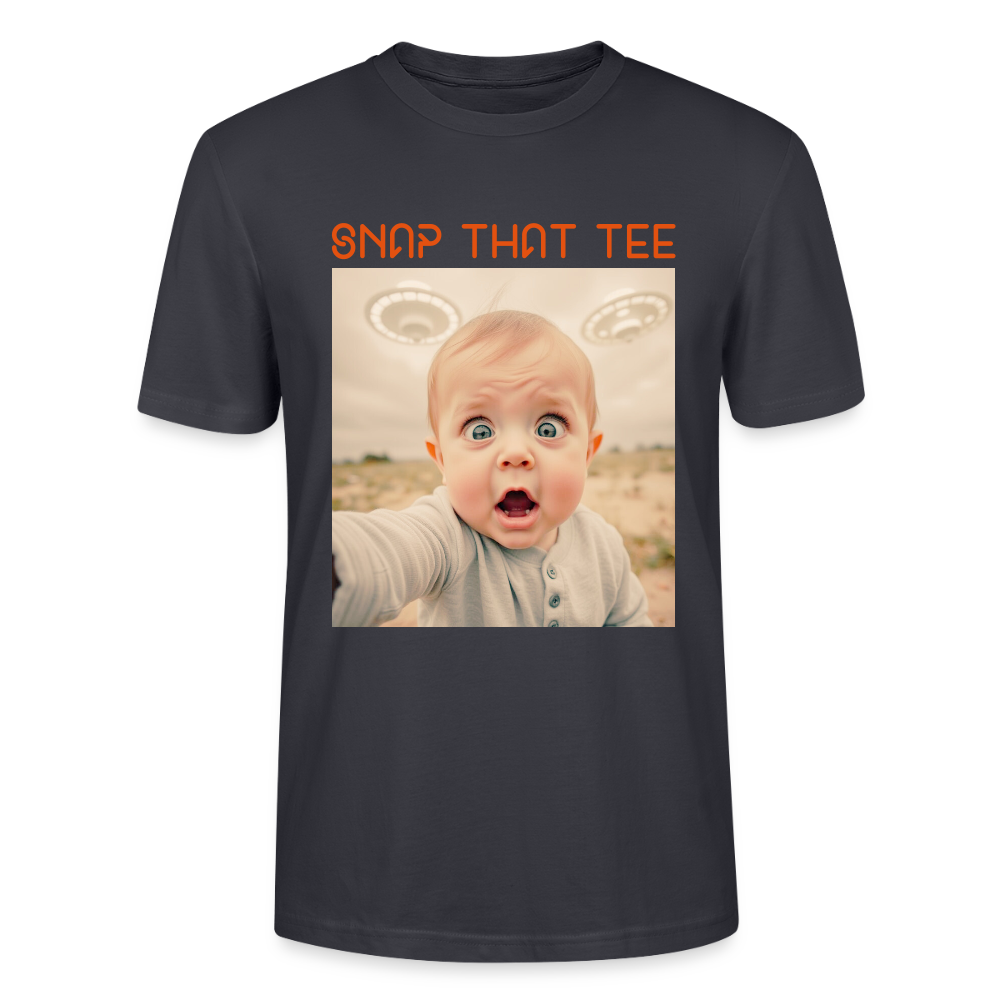 Beam Me Up, Baby ! T-shirt bio Unisexe - Snap that tee - bleu gris foncé
