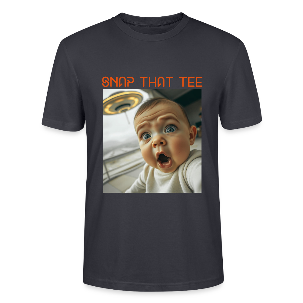 Diapers & UFOs - T-shirt bio Unisexe - Snap that tee - bleu gris foncé