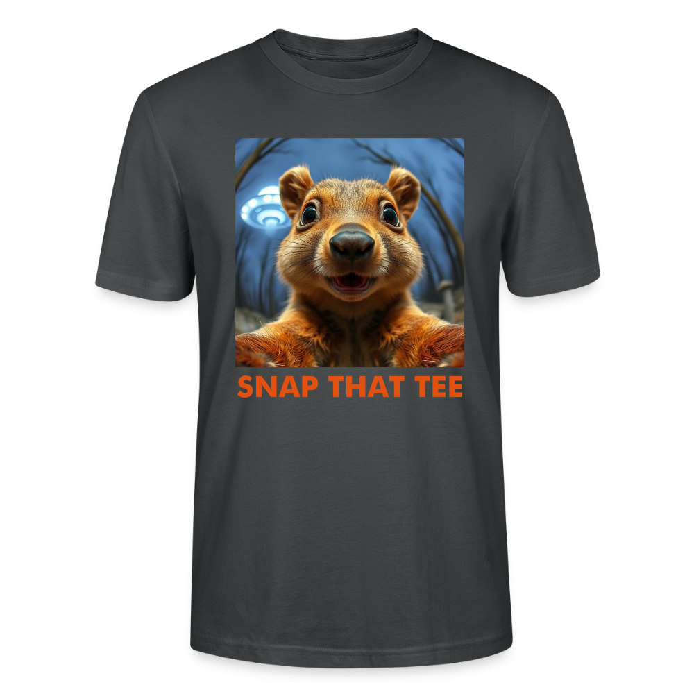 Squirrel Signal Detected T-Shirt – Funny UFO Squirrel Selfie Shirt  – Snap That Tee - charbon