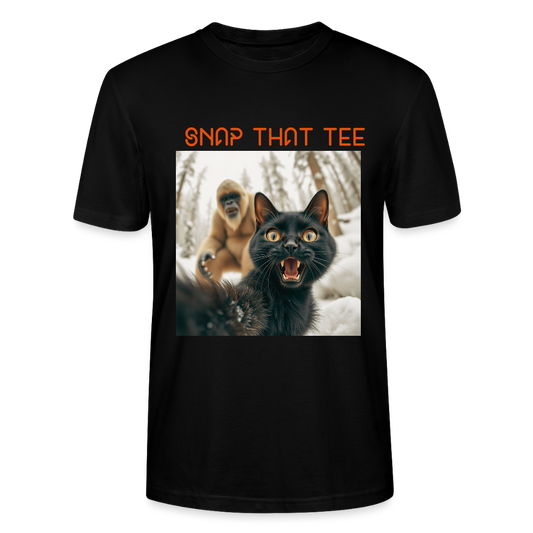 Big Foot & Meow - T-shirt bio Unisexe - Snap that tee - noir