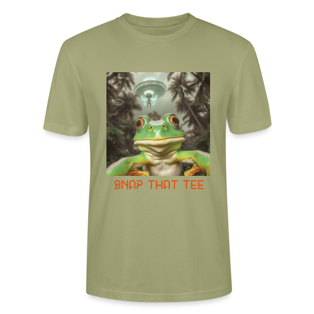 Leap of the Unknown - T-shirt bio  Unisexe - Snap that tee - vert brouillard