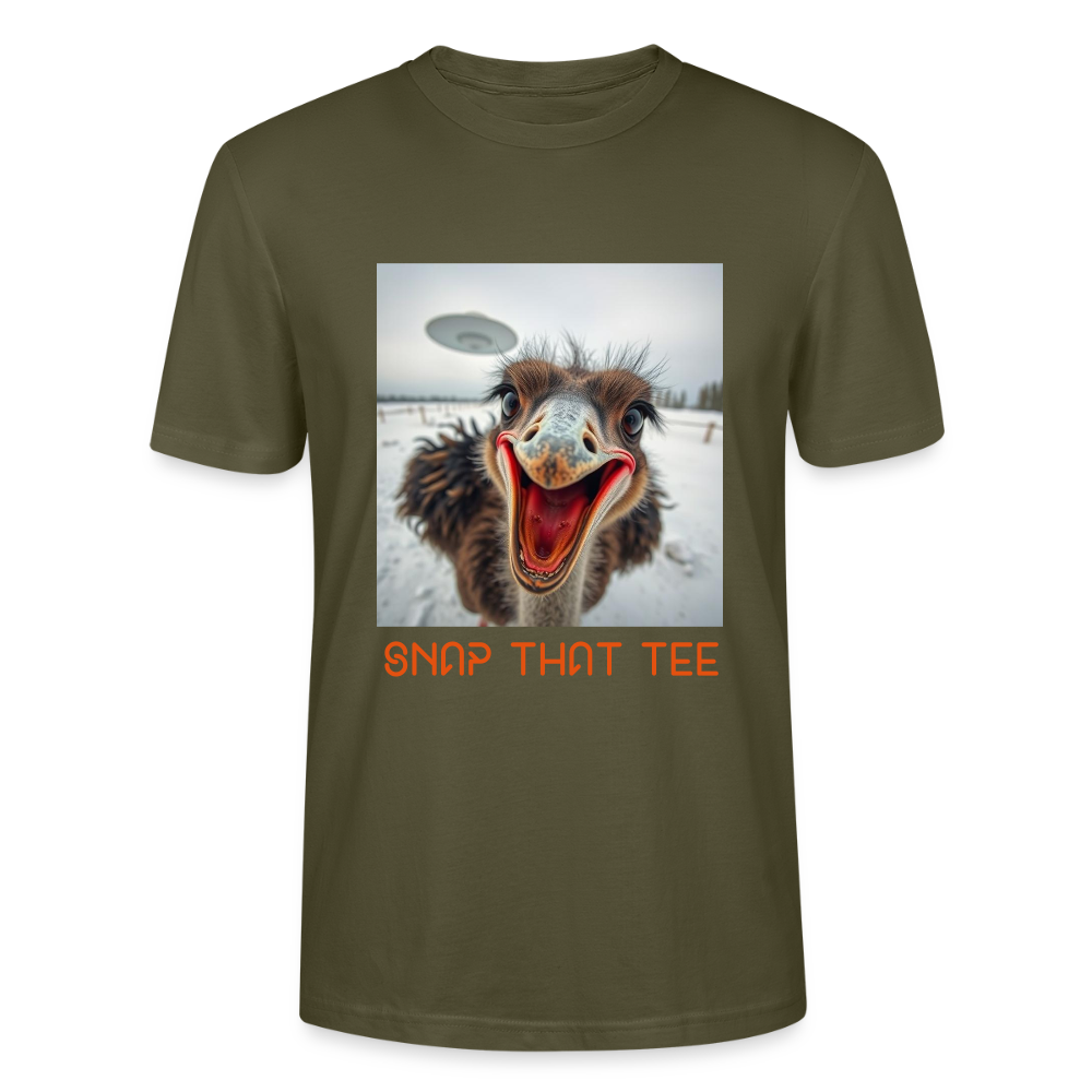 Ostrich Abduction - T-shirt bio Unisexe - Snap that tee - kaki