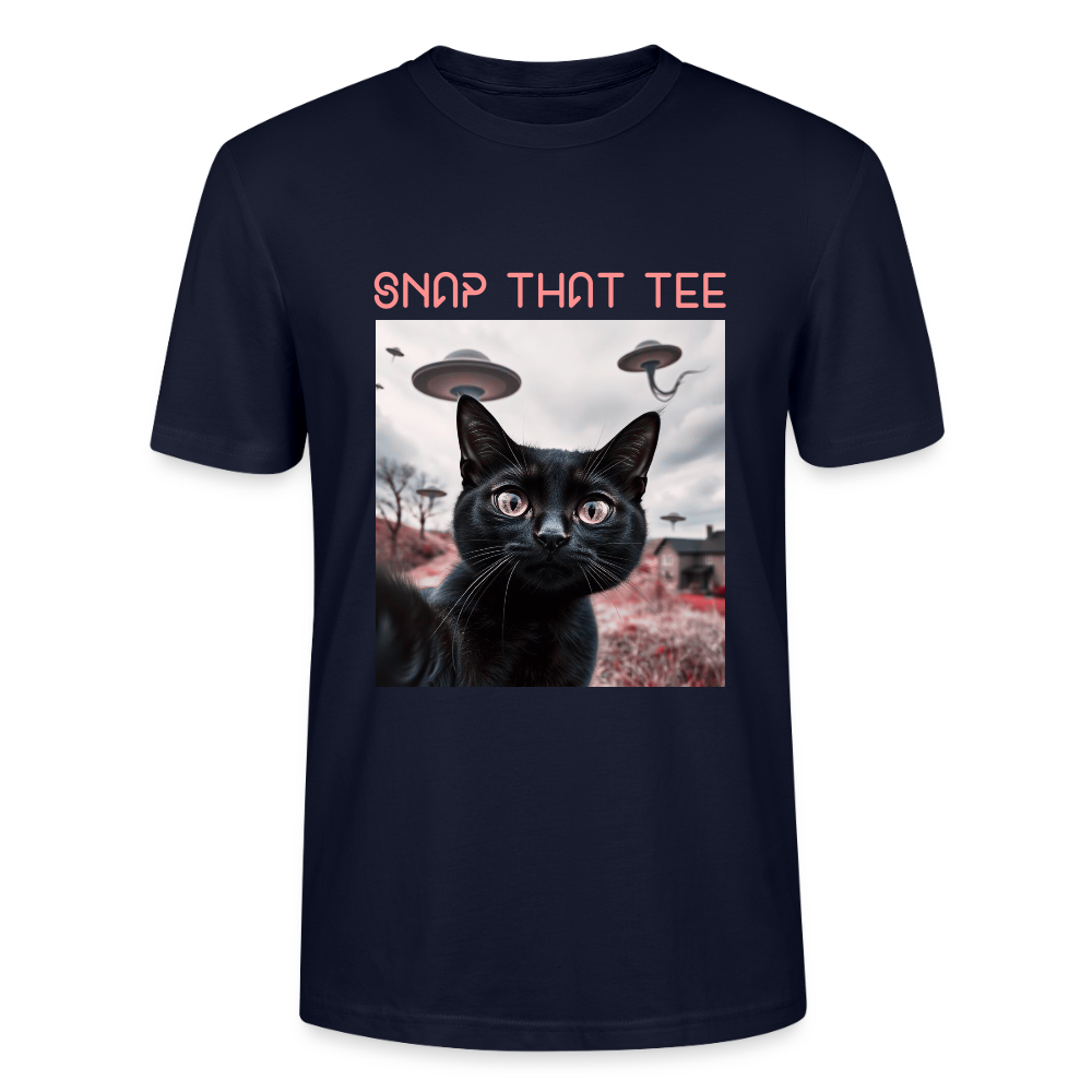 UFO & Meow - T-shirt bio Unisexe - Snap that tee - marine