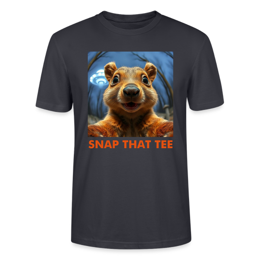 Squirrel Signal Detected T-Shirt – Funny UFO Squirrel Selfie Shirt  – Snap That Tee - bleu gris foncé