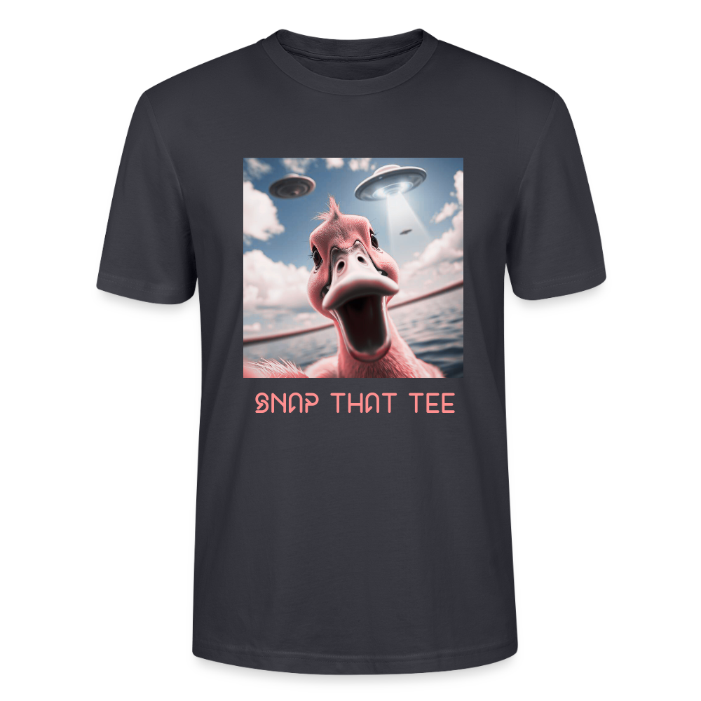 Duckduction Pink - T-shirt bio  Unisexe - Snap that tee - bleu gris foncé