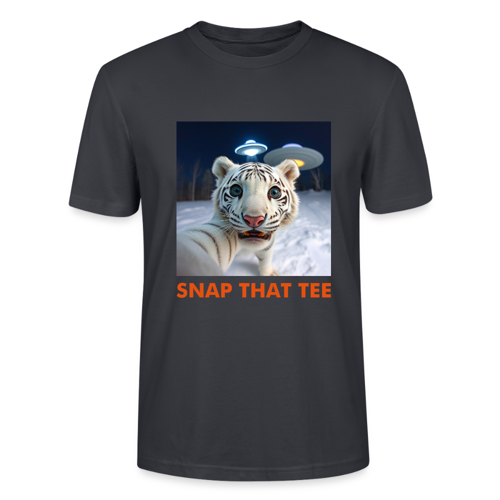 Pawprints in space - T-shirt bio Unisexe - Snap that tee - bleu gris foncé