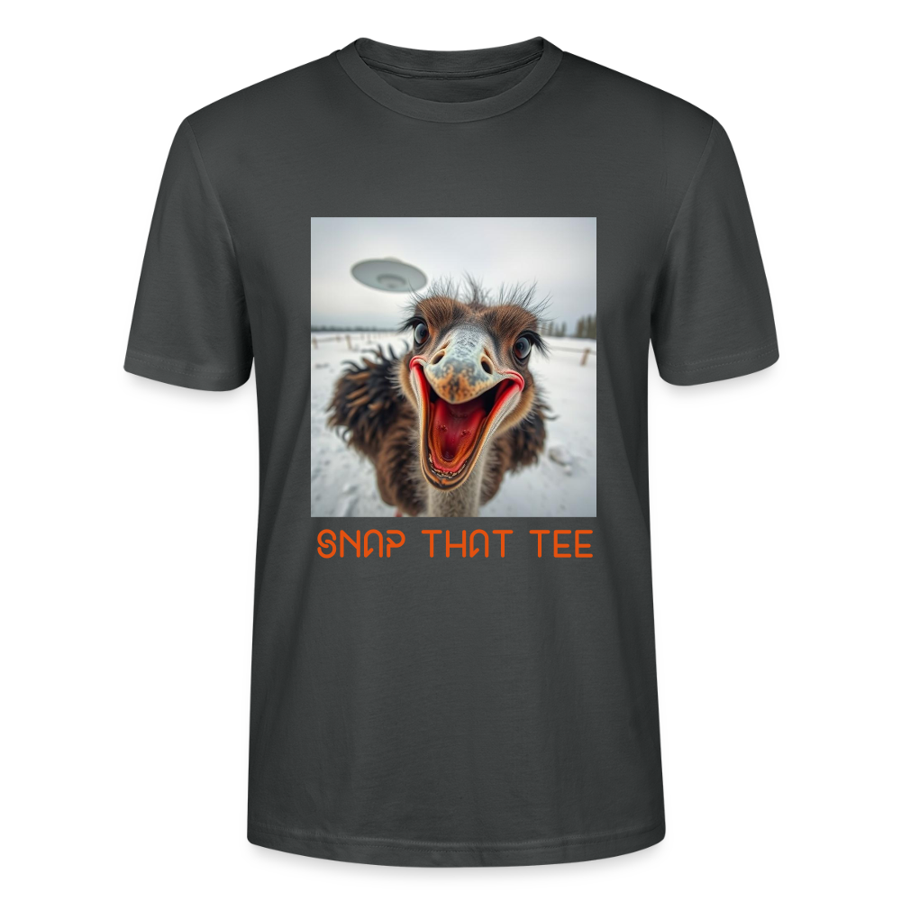 Ostrich Abduction - T-shirt bio Unisexe - Snap that tee - charbon