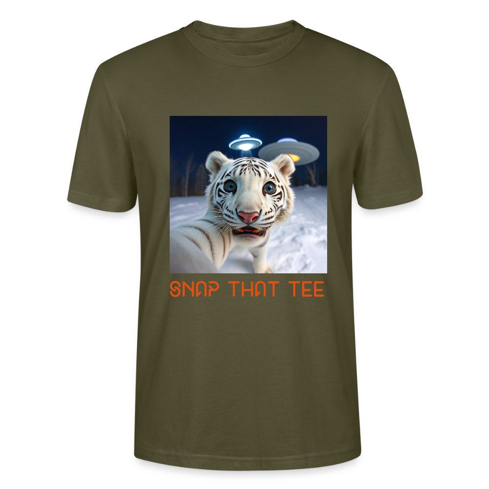 Pawprints in space - T-shirt bio Unisexe - Snap that tee - kaki