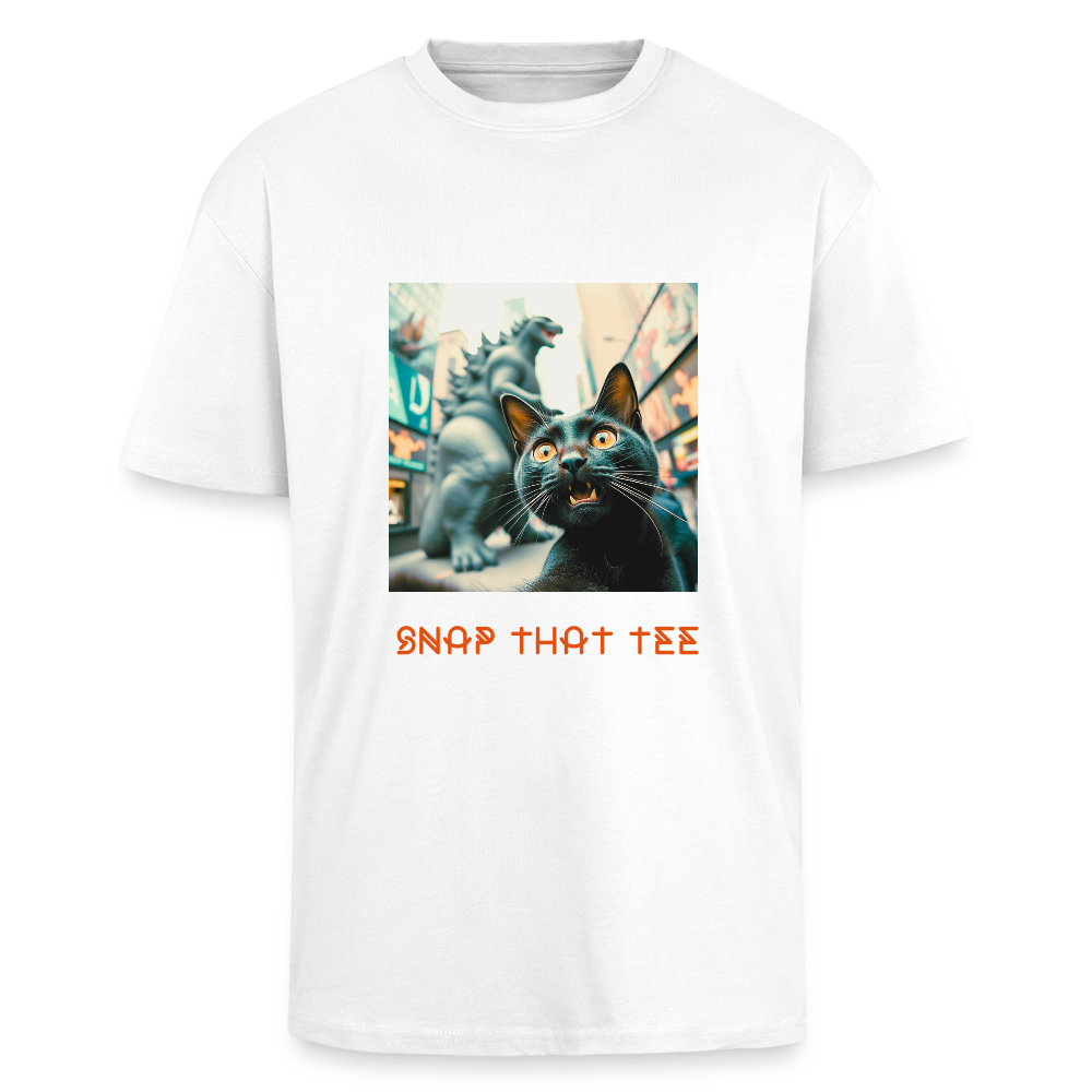 Godzilla & Meo - T-shirt oversize épais unisexe - blanc