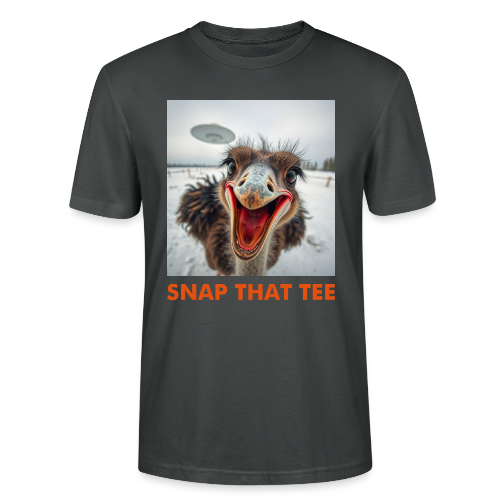 Ostrich Abduction - T-shirt bio Unisexe - Snap that tee - charbon