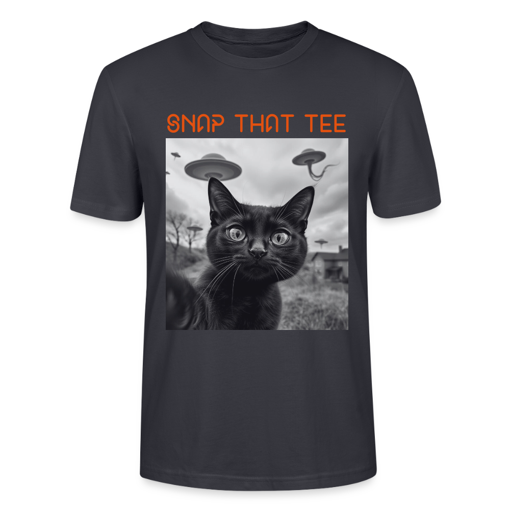 UFO & Meow - T-shirt bio Unisexe - Snap that tee - bleu gris foncé