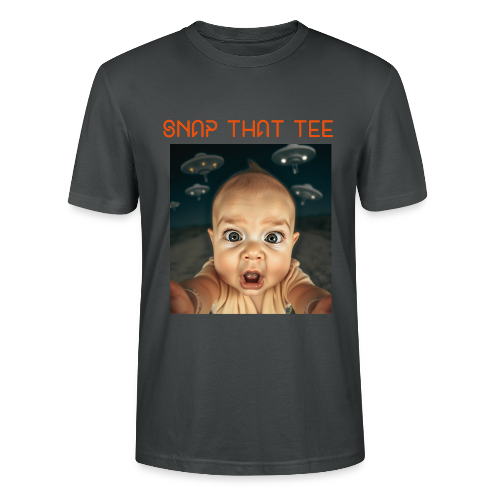 Out Of This Crib - T-shirt bio Unisexe - Snap that tee - charbon