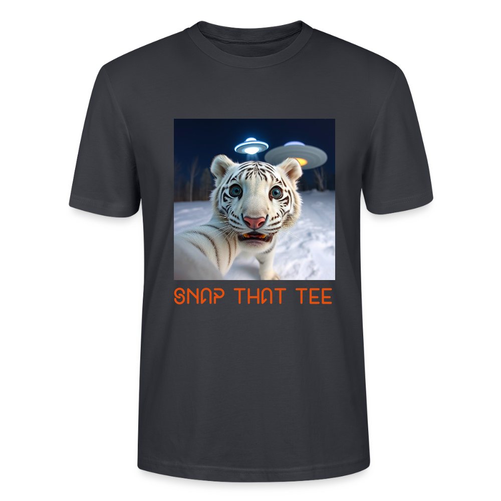 Pawprints in space - T-shirt bio Unisexe - Snap that tee - bleu gris foncé