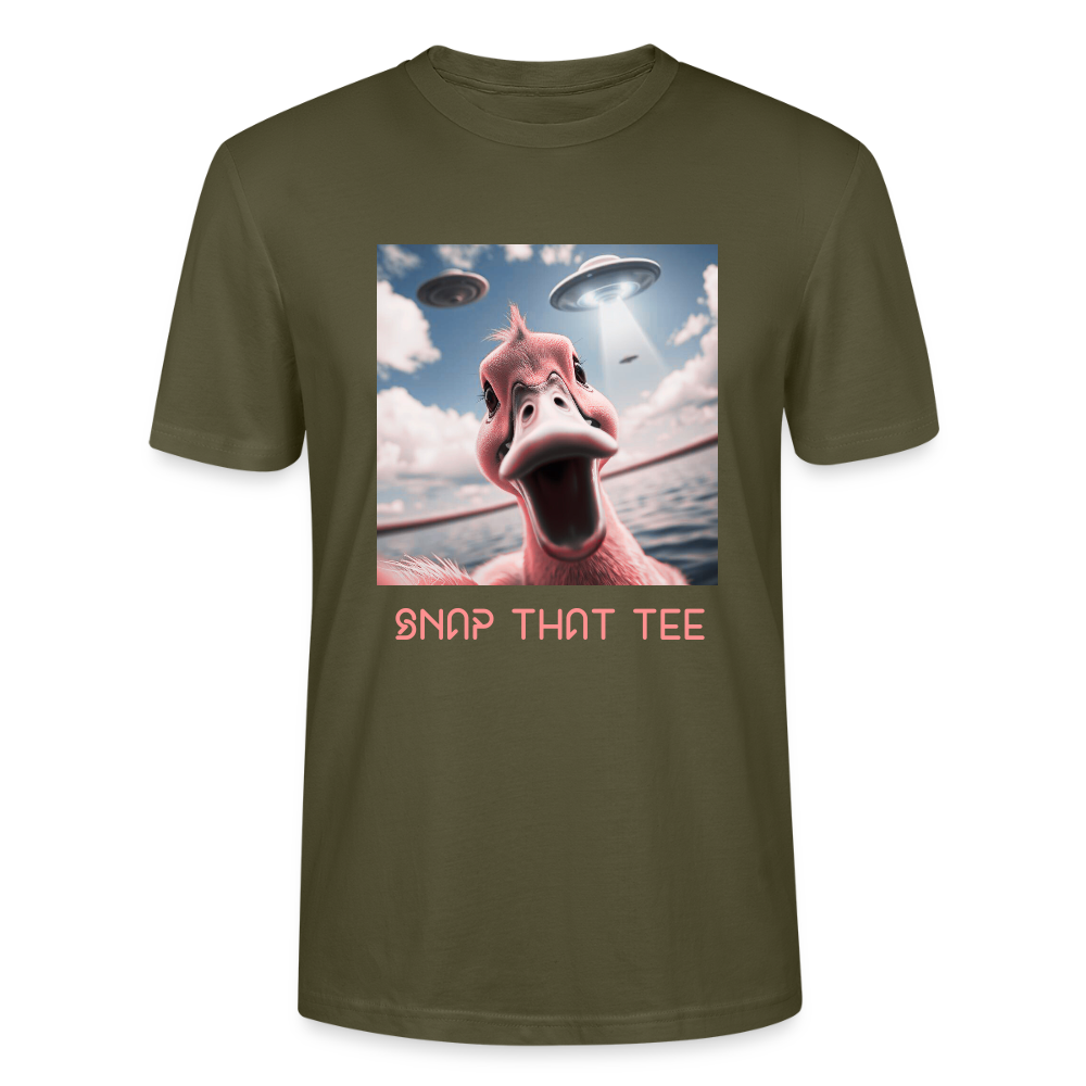 Duckduction Pink - T-shirt bio  Unisexe - Snap that tee - kaki