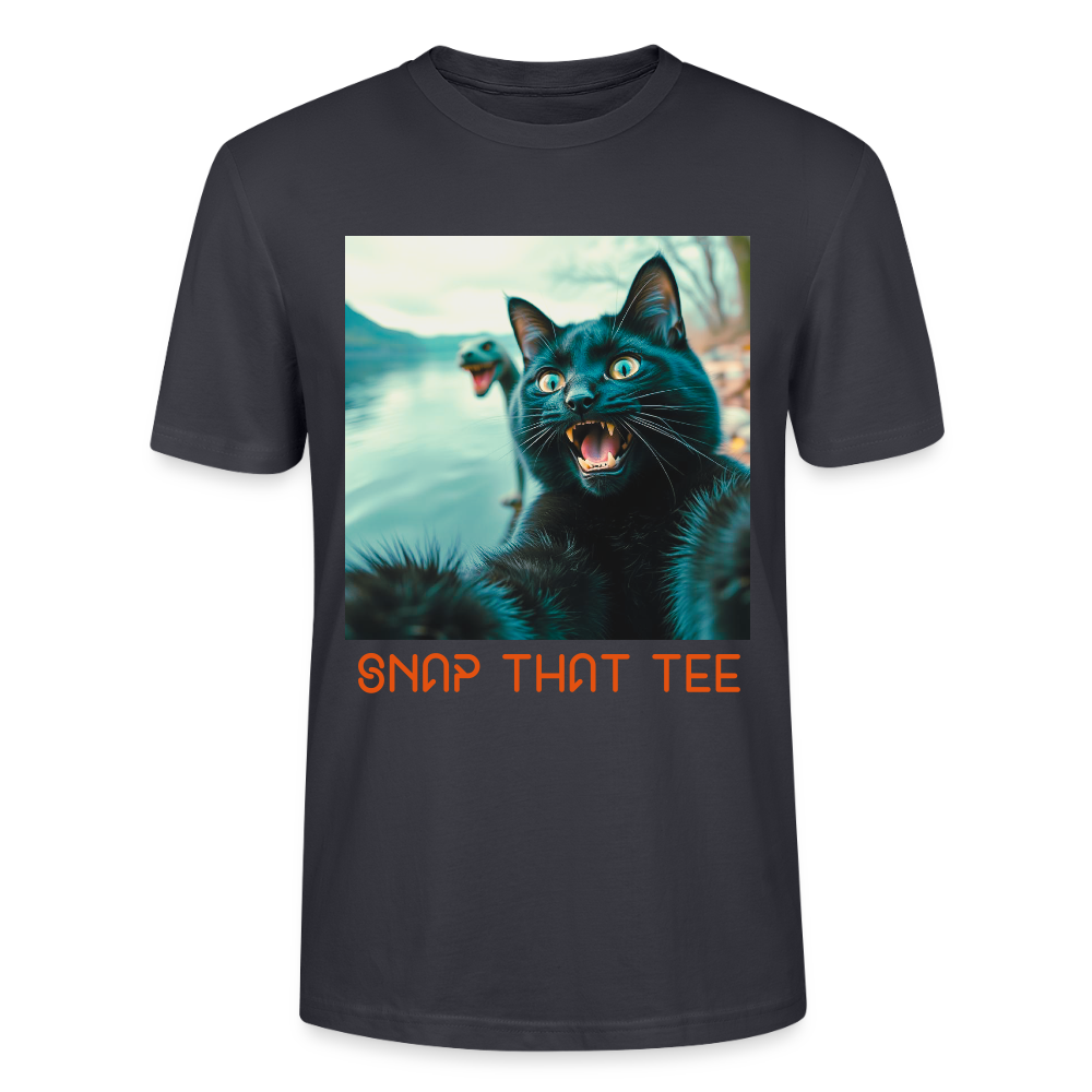 Cryptid Cat - T-shirt bio Unisexe - Snap that tee - bleu gris foncé