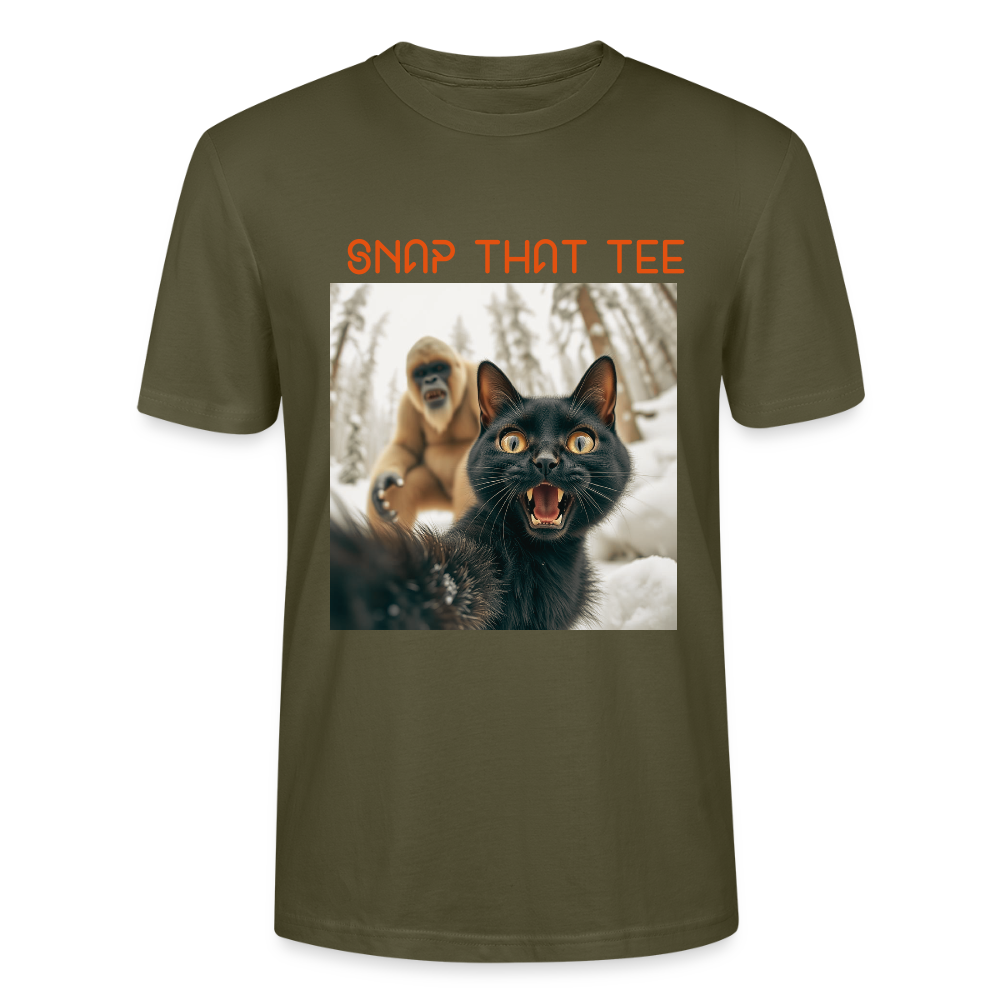 Big Foot & Meow - T-shirt bio Unisexe - Snap that tee - kaki