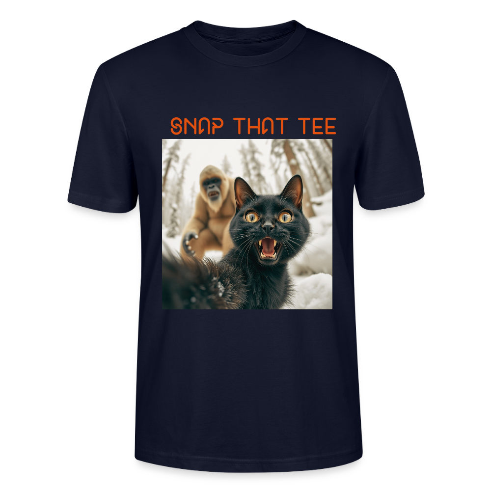 Big Foot & Meow - T-shirt bio Unisexe - Snap that tee - marine