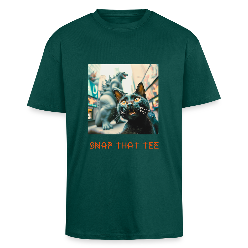 Godzilla & Meo - T-shirt oversize épais unisexe - hunter green