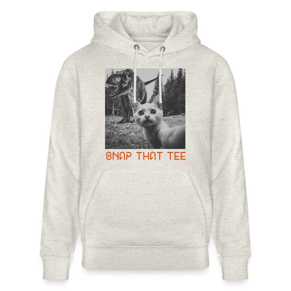 Pawassic Park- Sweat à capuche bio Unisexe -Snap that tee - beige chiné