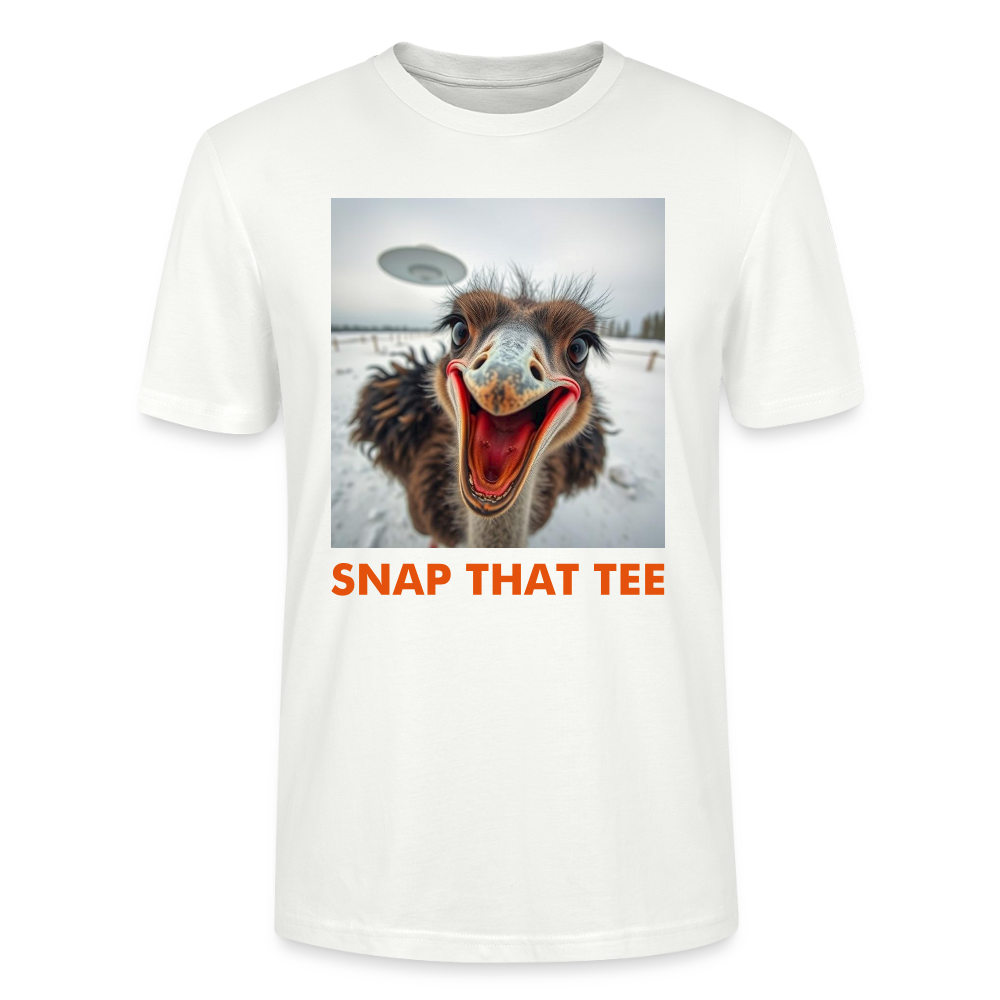 Ostrich Abduction - T-shirt bio Unisexe - Snap that tee - blanc