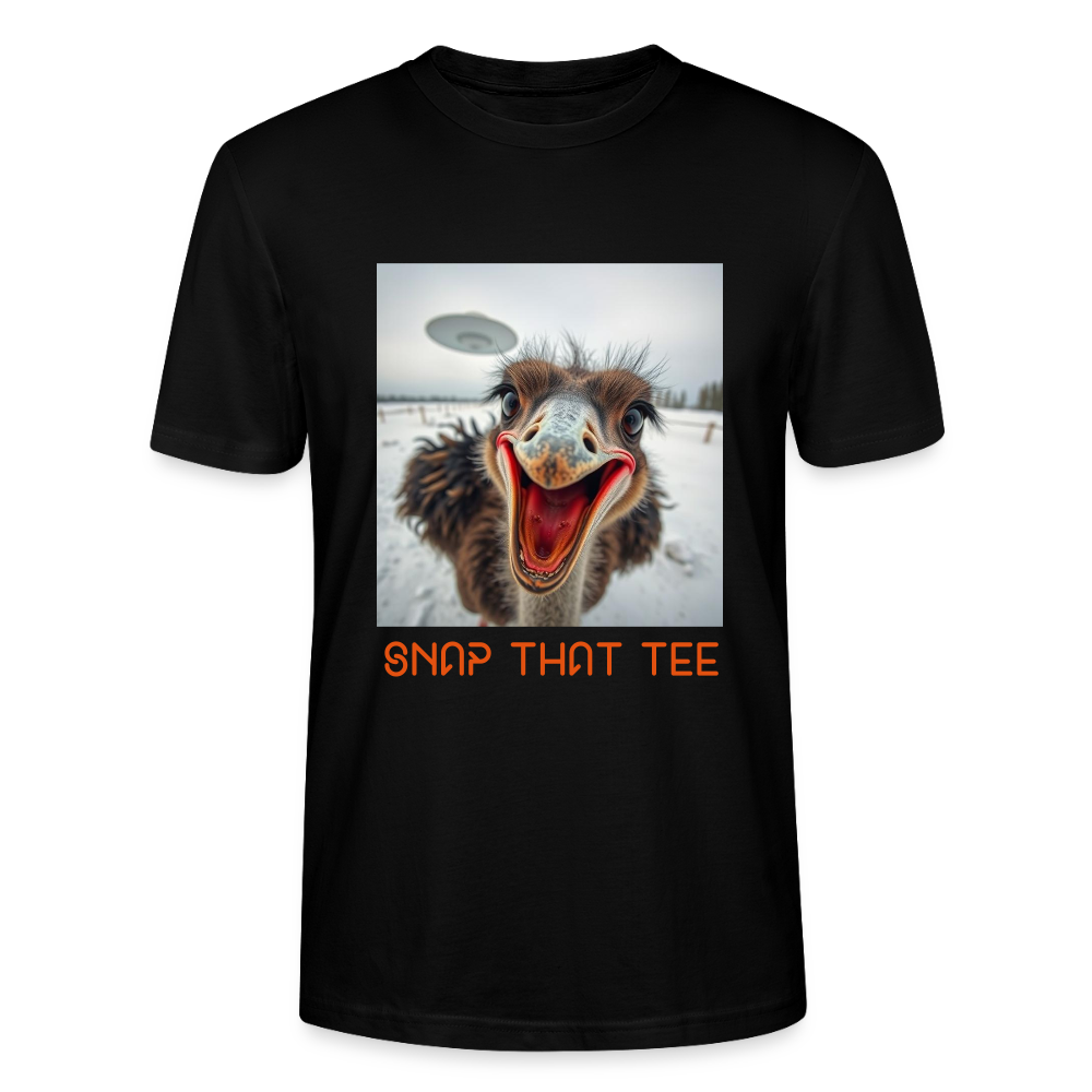Ostrich Abduction - T-shirt bio Unisexe - Snap that tee - noir