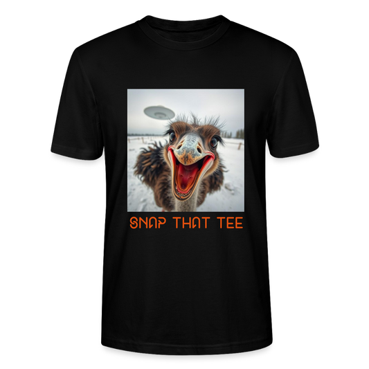 Ostrich Abduction - T-shirt bio Unisexe - Snap that tee - noir