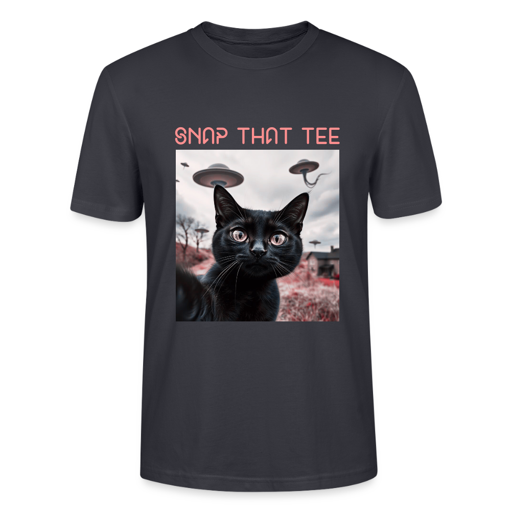UFO & Meow - T-shirt bio Unisexe - Snap that tee - bleu gris foncé