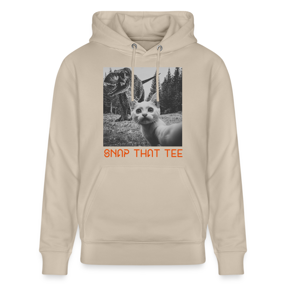 Pawassic Park- Sweat à capuche bio Unisexe -Snap that tee - beige