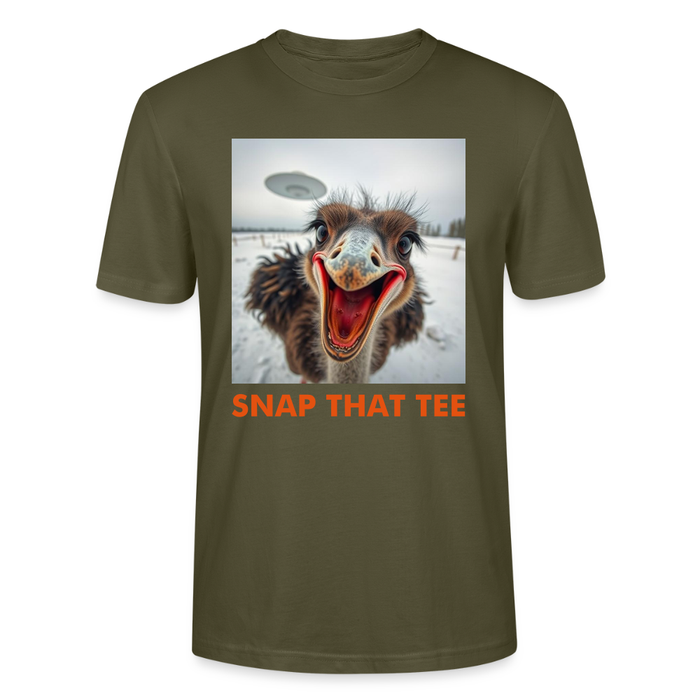 Ostrich Abduction - T-shirt bio Unisexe - Snap that tee - kaki