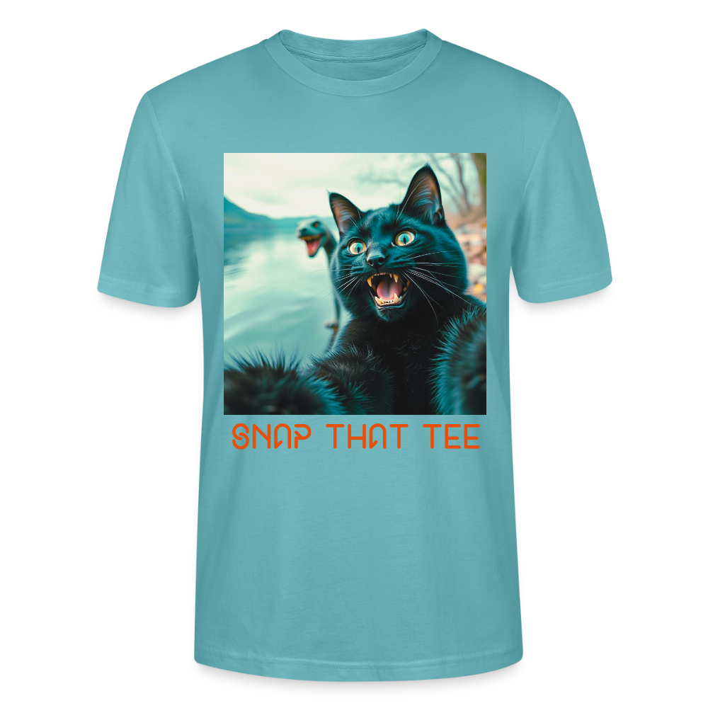Cryptid Cat - T-shirt bio Unisexe - Snap that tee - turquoise pastel