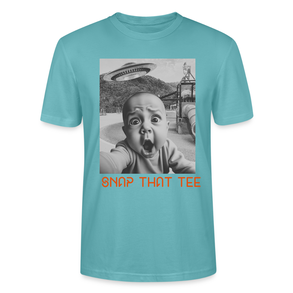 Born To Be Beamed - T-shirt bio  Unisexe - Snap that tee - turquoise pastel