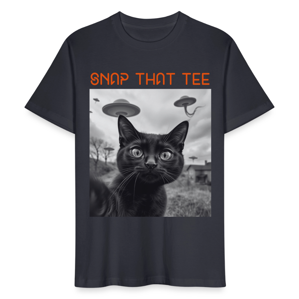 UFO & Meow - T-shirt bio Unisexe - Snap that tee - bleu gris foncé