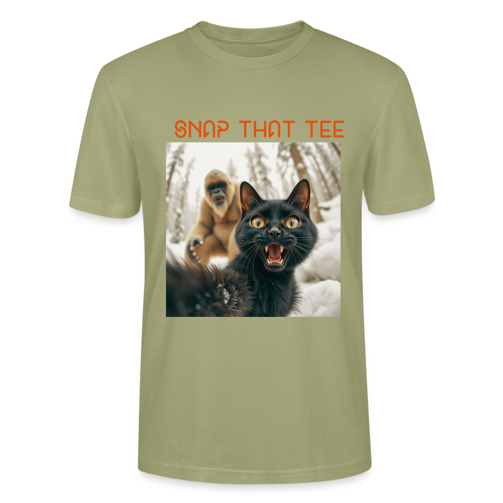 Big Foot & Meow - T-shirt bio Unisexe - Snap that tee - vert brouillard