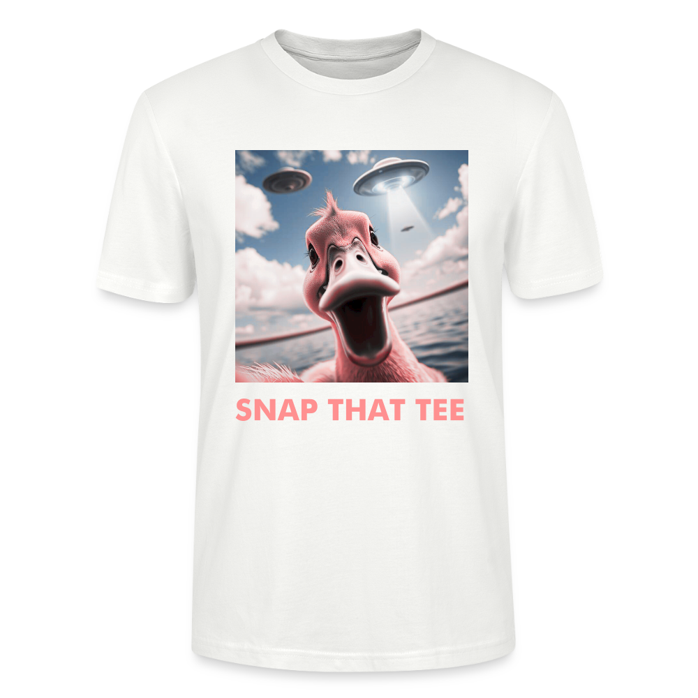 Duckduction Pink - T-shirt bio  Unisexe - Snap that tee - blanc
