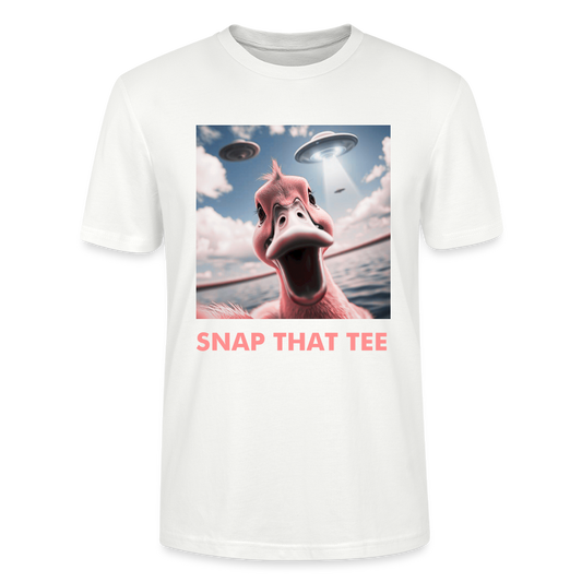 Duckduction Pink - T-shirt bio  Unisexe - Snap that tee - blanc