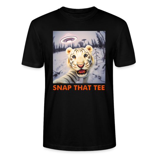 Arctic Signal Detected T-Shirt – White Tiger UFO Selfie Shirt – Snap That TeeT-shirt bio Unisexe - noir