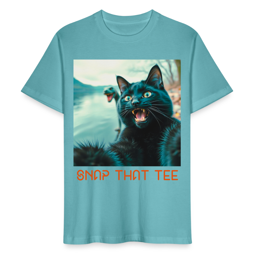 Cryptid Cat - T-shirt bio Unisexe - Snap that tee - turquoise pastel