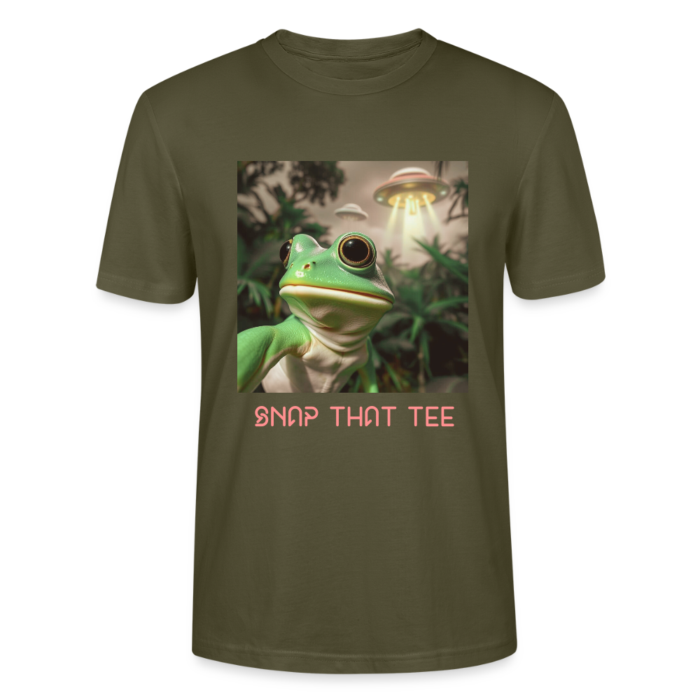 Hopduction - T-shirt bio  Unisexe - Snap that tee - kaki